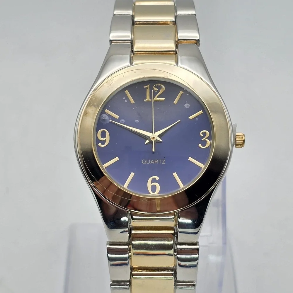 New! CHICO'S Watch Navy Blue Dial Gold Silver Tone Band New With Tags FREE‎ $HIP